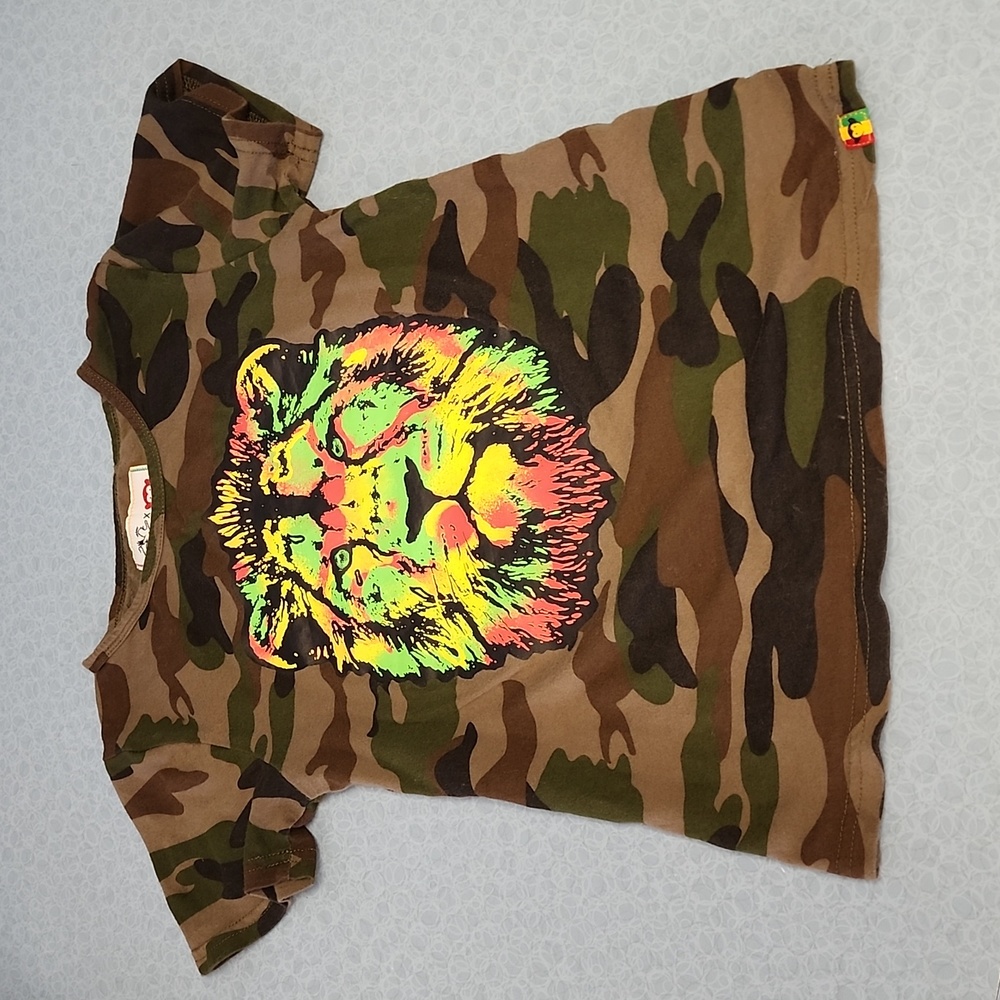 Appaman x Ziggy Marley camo lion t shirt